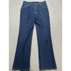 Vintage 70s Lee Jeans Mens 33x30 Blue Flare Bootcut Talon Zipper Made In USA